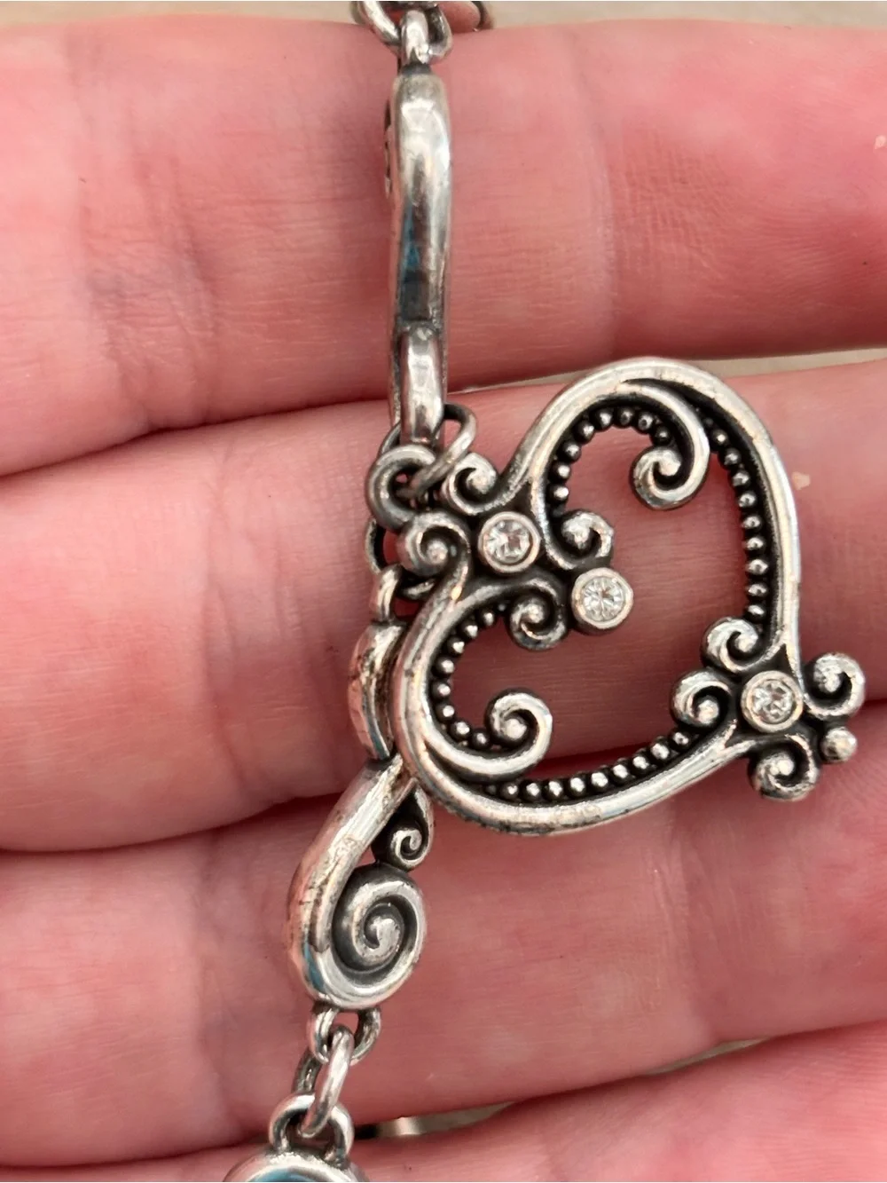 Brighton Palazzo Silver Heart Crystal Bracelet